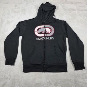 Ecko Unltd Hoodie Y2k Black Size Small With Pockets